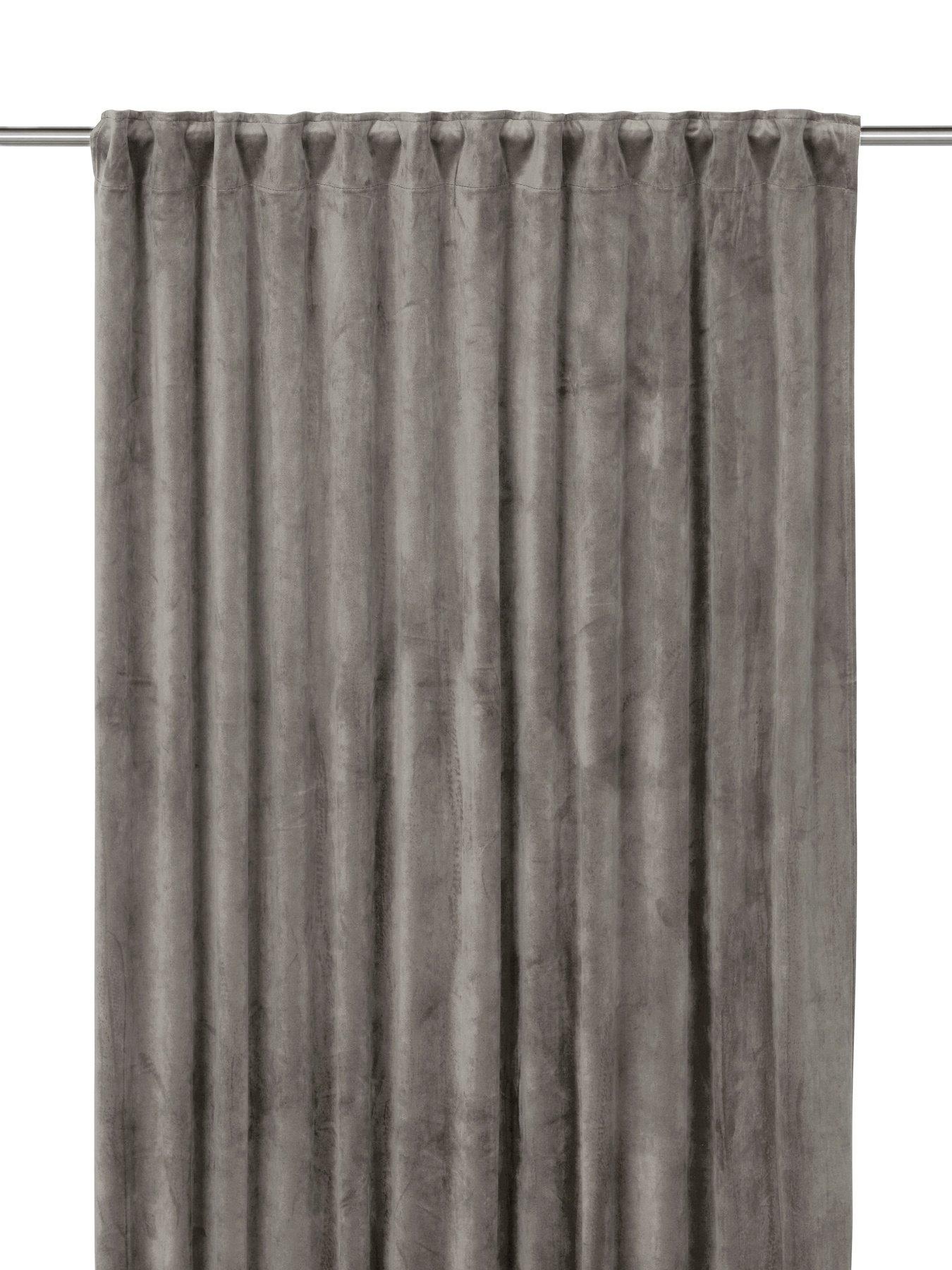 Multi tape curtain Elise in velvet 2-pack Gray