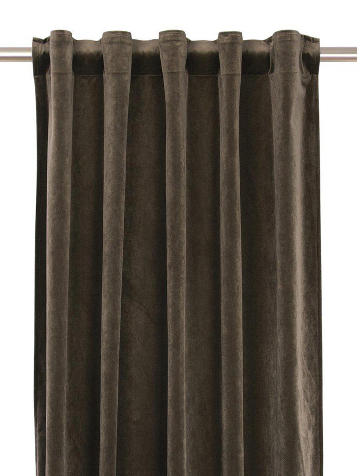 Multi tape curtain Elise in velvet 2-pack Brown