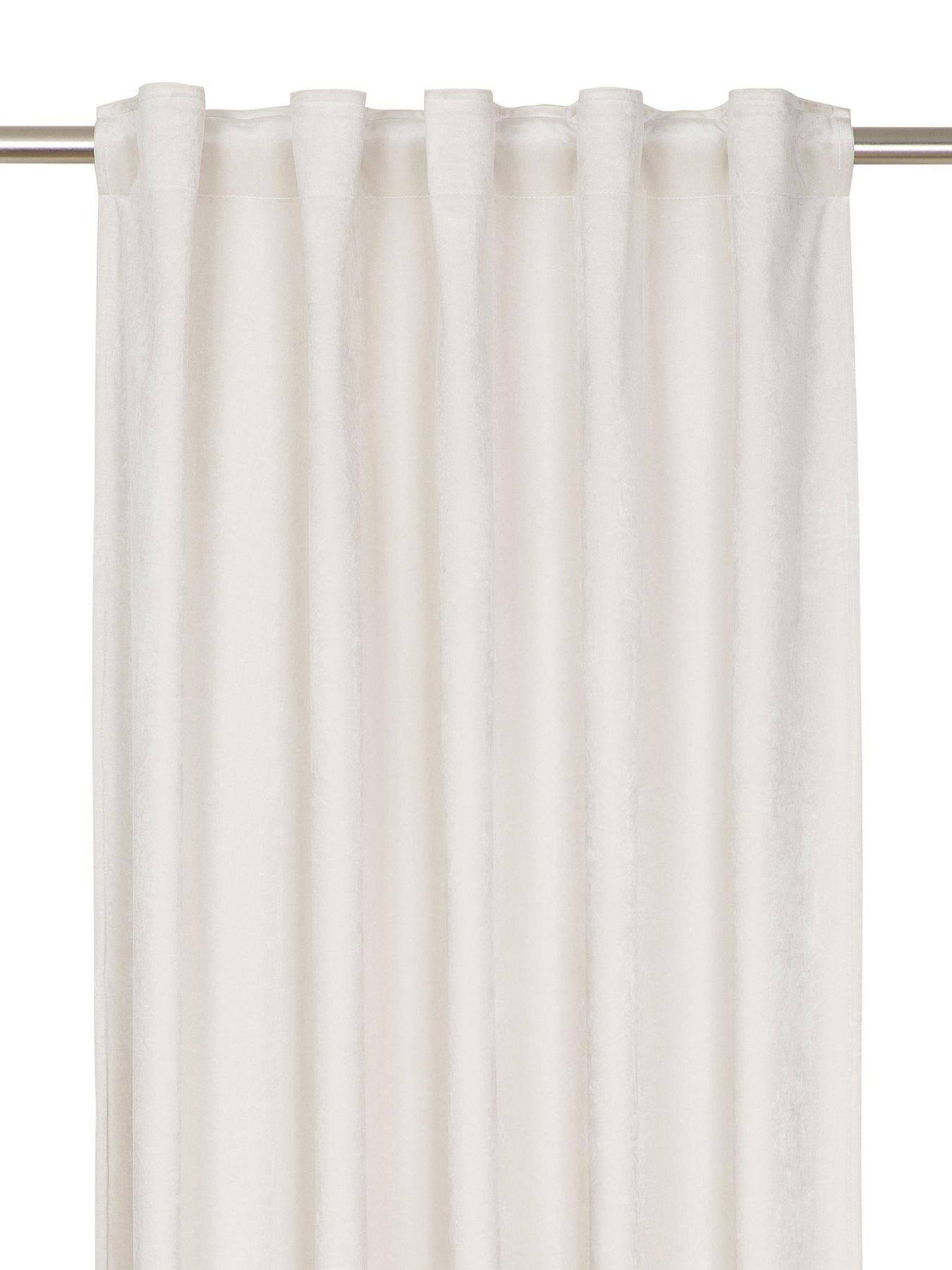 Multi tape curtain Elise in velvet 2-pack White