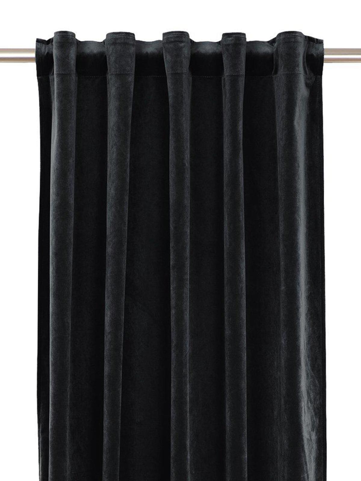 Multi tape curtain Elise in velvet 2-pack Black