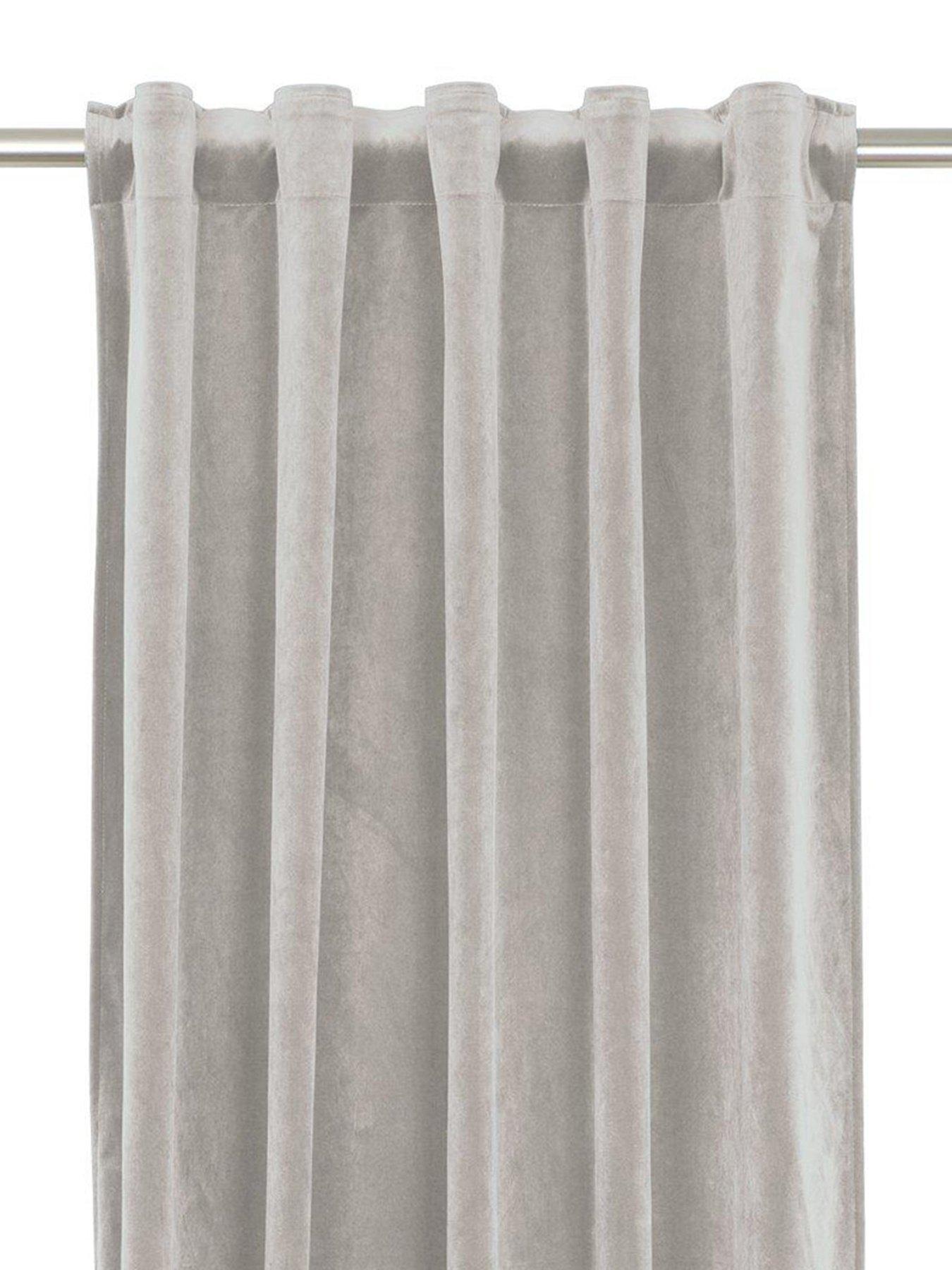 Multi tape curtain Elise in velvet 2-pack Silver