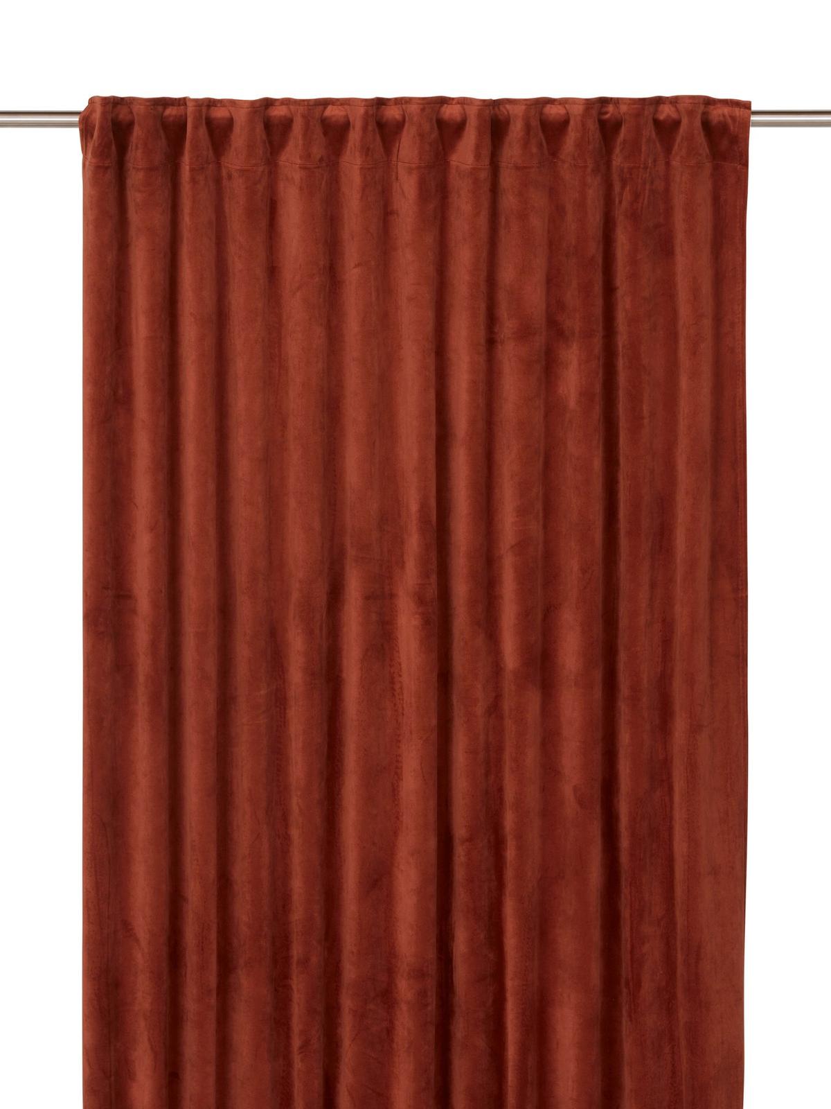 Multi tape curtain Elise in velvet 2-pack Rust