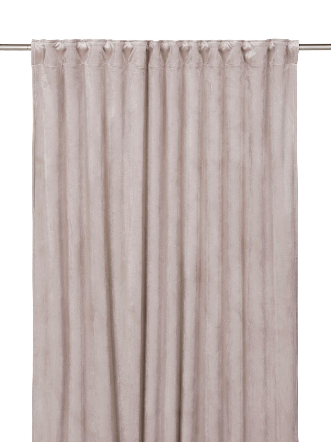 Multi tape curtain Elise in velvet 2-pack Powder pink