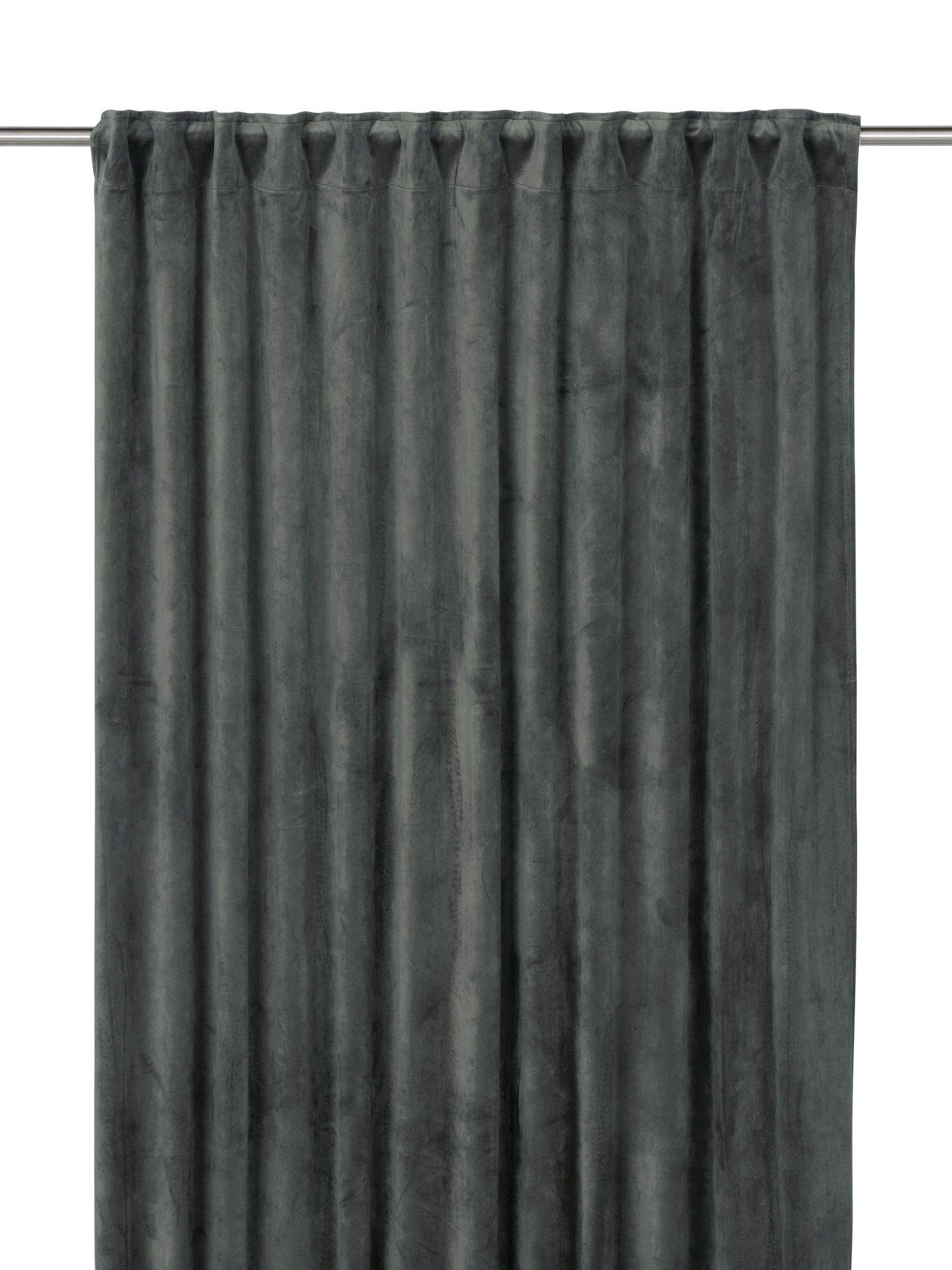 Multi tape curtain Elise in velvet 2-pack Dark gray
