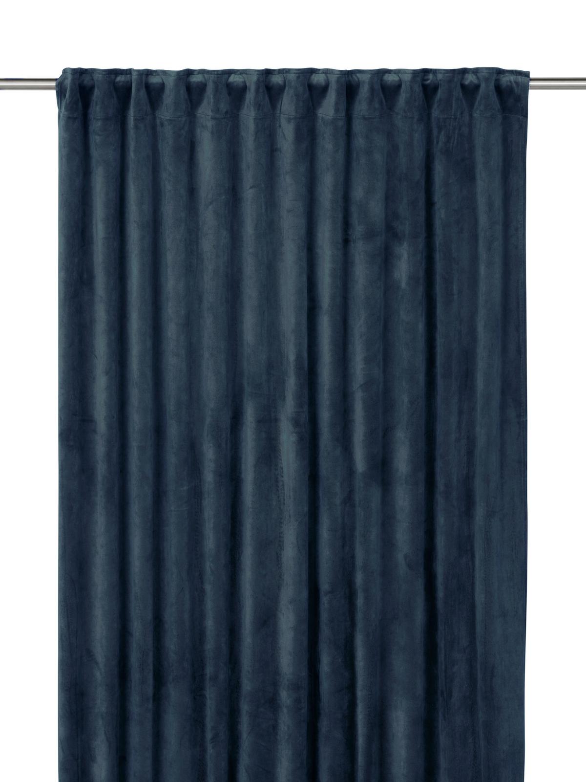 Multi tape curtain Elise in velvet 2-pack Dark blue