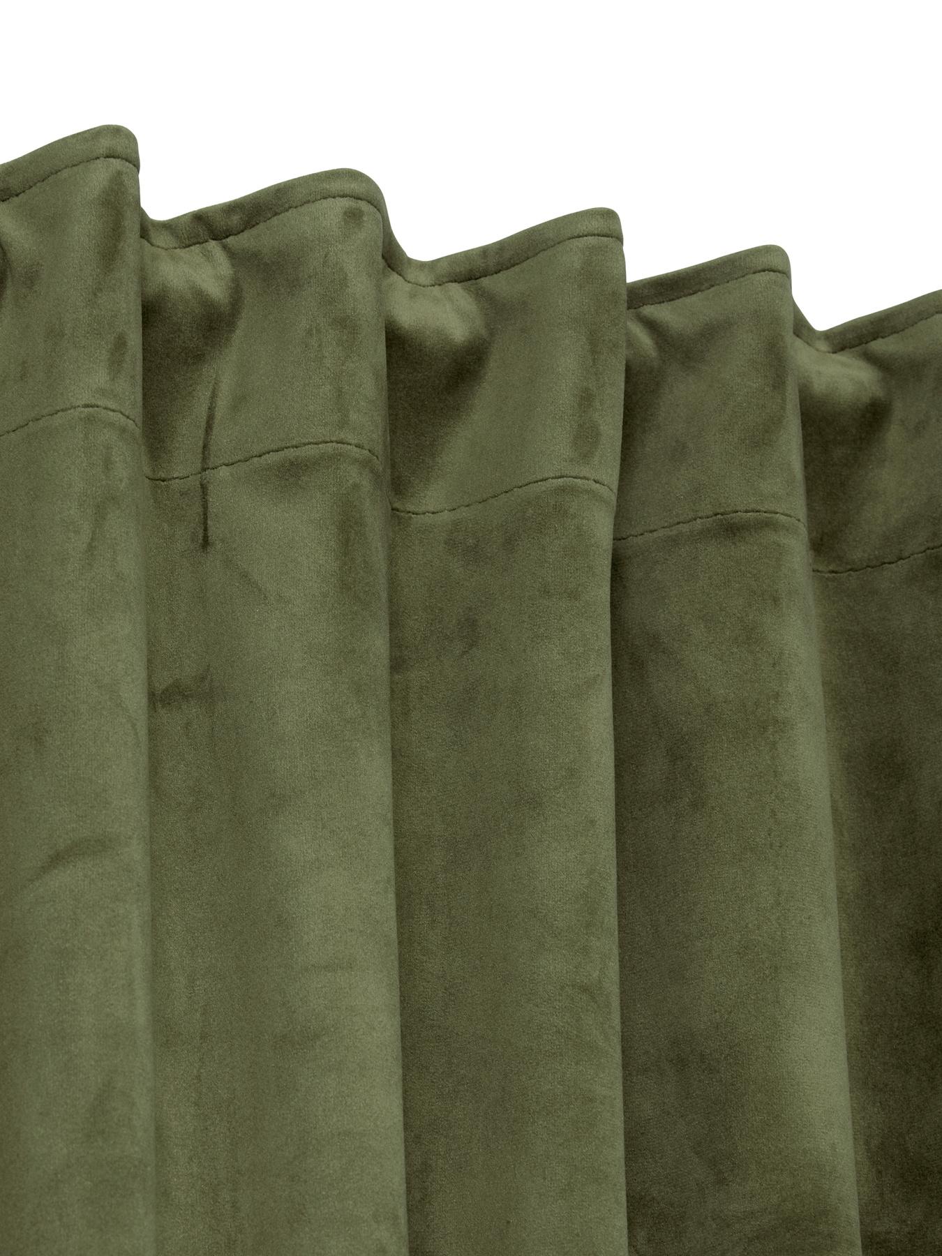 Multi tape curtain Elise in velvet 2-pack Moss green